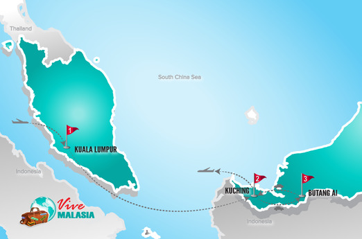 Malasia Viajes | Mapa Borneo
